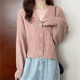V-Neck Retro Slim Cardigan Sweater